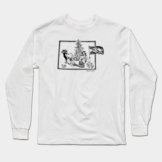 Colorado Mermaid Long Sleeve T-Shirt by Elizabeth Weglein Art